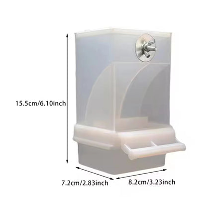 Automatic Bird Cage Feeder - Transparent No-Mess Anti-Spill Food Container for Parrots & Small Pet Birds