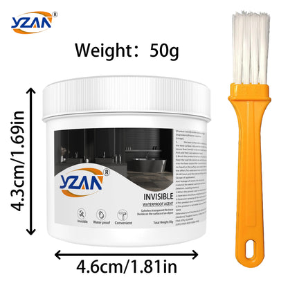 450g Polyurethane Waterproof Coating Sealant – Invisible Nano Repair Glue with Brush for Roof, Bathroom & Wall Cracks, Freeze-Resistant
