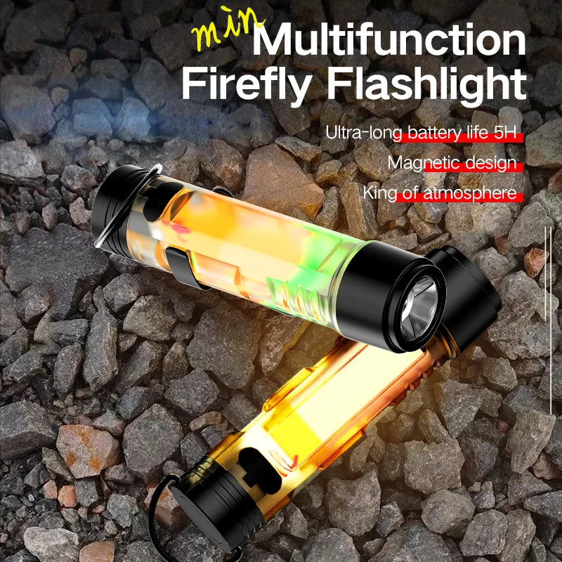Mini USB Rechargeable LED Keychain Flashlight - Super Bright Magnetic Portable Light for Outdoor, Camping & Emergency Use