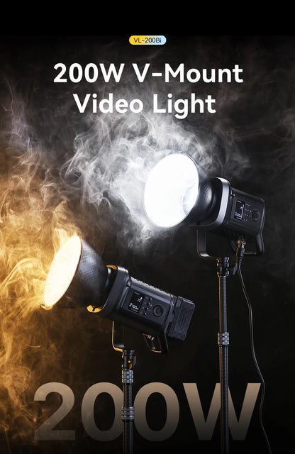 Ulanzi VL-120Bi VL-120C 120W V-Mount COB Light – Wireless APP Control, 2700K-6500K Video Light for Skit Video Photography