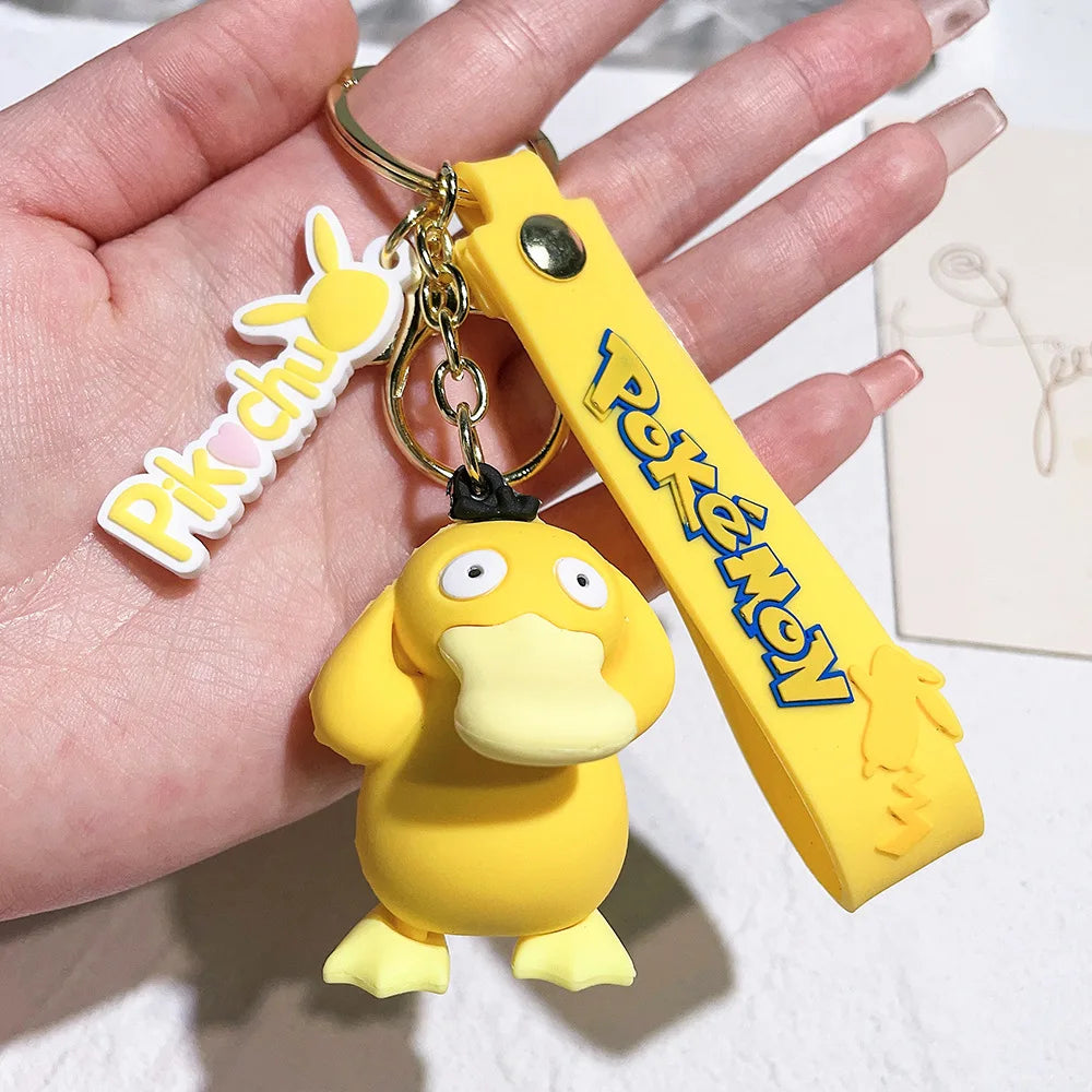Pokemon Pikachu Keychain Anime Cartoon Figure Toy Pendant – Charmander Psyduck Bag & Car Key Ring Kid Gift