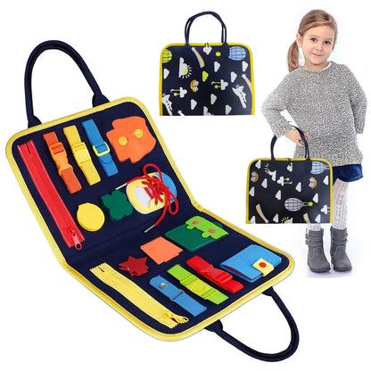 Montessori Busy Board for Toddlers – Sensory Toy for Preschool Learning & Fine Motor Skills, Travel Activities for Boys