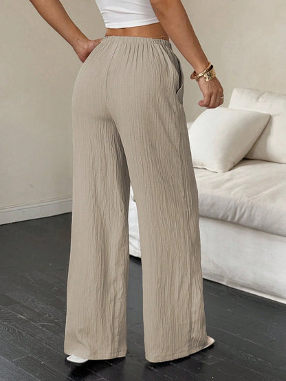 New Straight Leg Floor-Length Pants – European & American Style Elegant Women’s Trousers