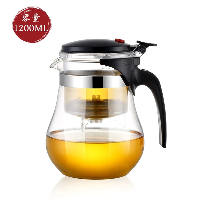 HMLOVE Heat-Resistant Glass Teapot – Puer Kettle Tea Infuser, Kung Fu Teaware Set, High Borosilicate Heatable Pot