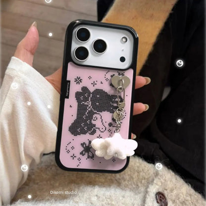 Pixel Rabbit Angel Wings Phone Case - Shockproof Silicone Back Cover for iPhone 11–17 Air, Pro Max & Plus