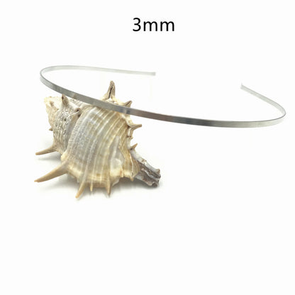 20Pcs Metal Hairbands for Girls – 1.2mm to 10mm Gold, Silver & Black Headbands for Hair Crafts & Hair Accessories