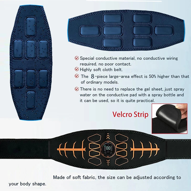 Smart Abdominal Toning Belt - Muscle Stimulation Fitness Trainer for Abs, Arms & Home Workouts