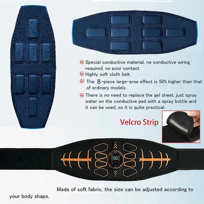 Smart Abdominal Toning Belt - Muscle Stimulation Fitness Trainer for Abs, Arms & Home Workouts