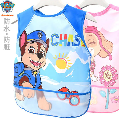 PAW Patrol Waterproof Baby Bib - Cartoon Sleeveless Pocket Apron for Self-Feeding & Mealtime