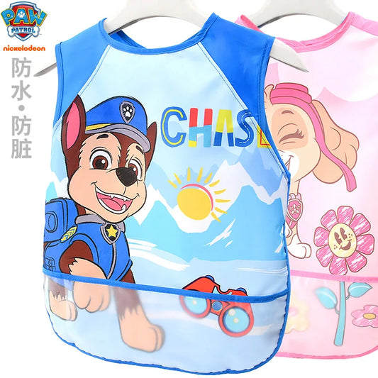 PAW Patrol Waterproof Baby Bib - Cartoon Sleeveless Pocket Apron for Self-Feeding & Mealtime