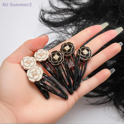 Elegant Camellia Hair Clips - 2/6PCS Floral Barrettes for Side Bangs & Stylish Hairstyles