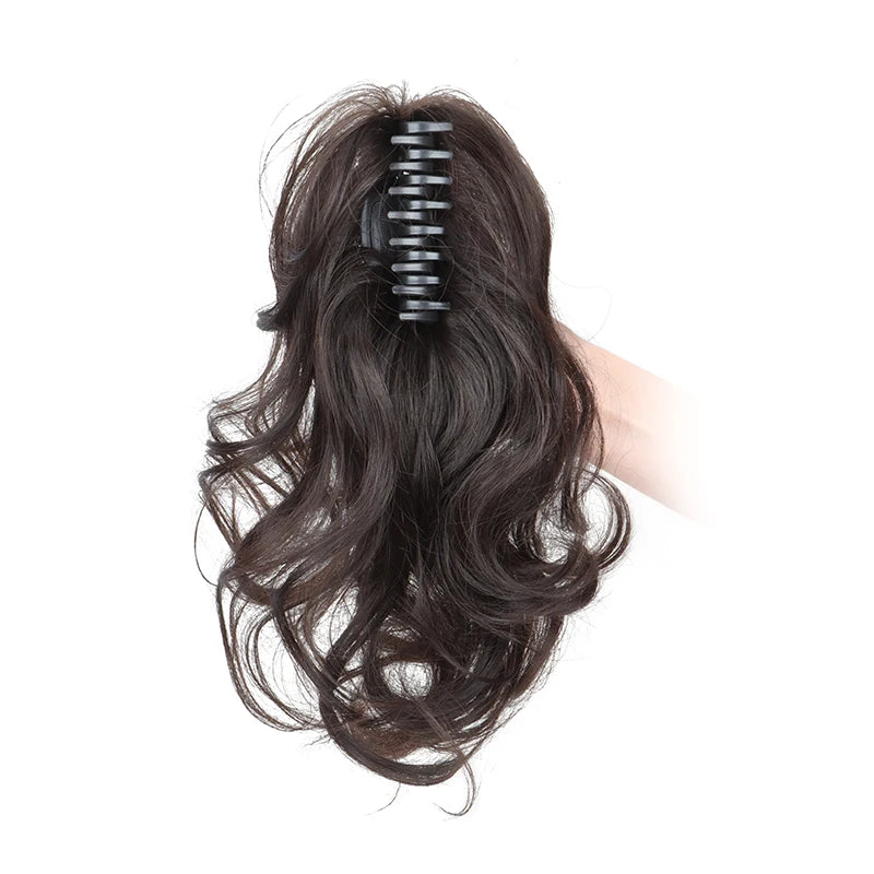 Synthetic 12-Inch Curly Claw Clip Ponytail – Short Ponytail Extensions for Women, Black Brown Blonde Hairpiece