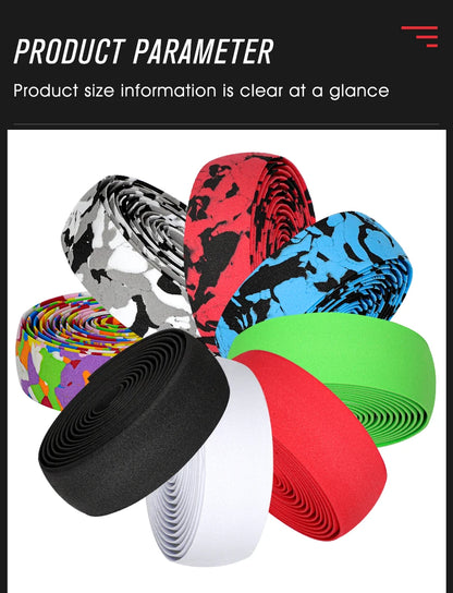WEST BIKING EVA High Tenacity Handlebar Tape — Shock Absorbing Adhesive Bar Tape with Holes for Road Bikes