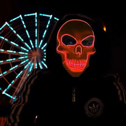 LED Halloween Horror Skull Mask - Luminous Cosplay Mask for Halloween Party Decoration