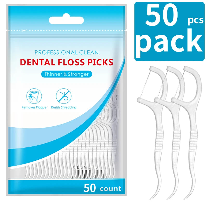 600/300/150/50PCS Ultra-Fine Toothpicks - Portable Disposable Floss for Deep Oral Care Cleaning
