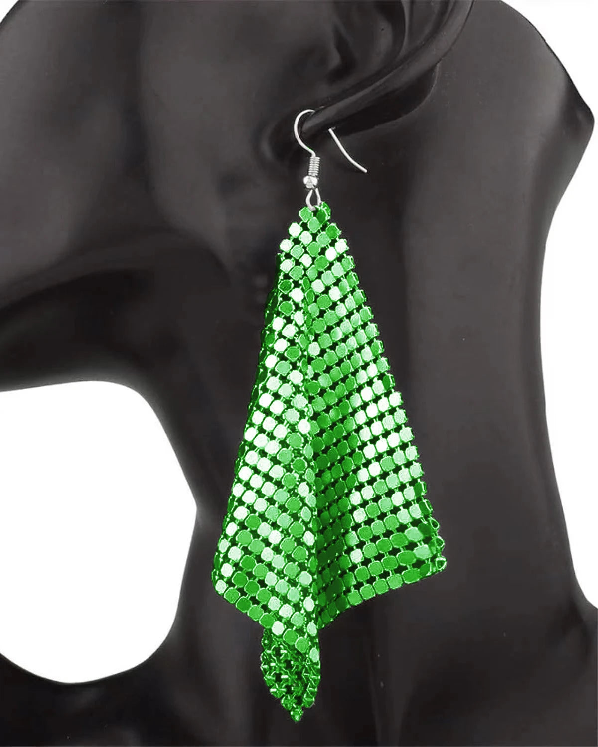 Women’s Metal Sequin Drop Earrings - Long Geometric Tassel Statement Jewelry for Wedding & Party Style