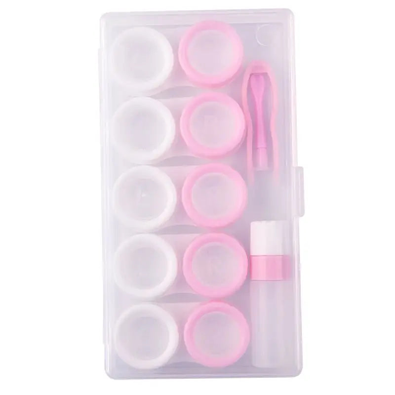 5-Pack Macaron Contact Lens Case Set – Dual Storage Display Box Travel Kit Portable Lens Holder for Easy Carrying