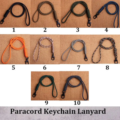 Paracord Keychain Lanyard: Rotatable Buckle, High Strength Parachute Cord for Emergency Survival - Backpack Key Ring Neck Hanging Rope
