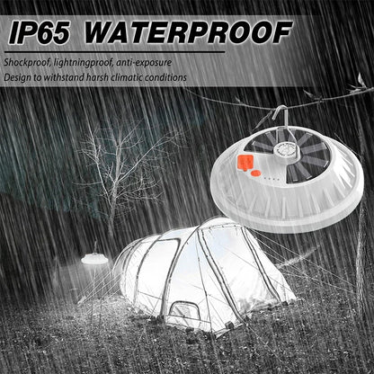 Solar Camping Lantern - 60/120 LED Rechargeable Portable Light with Remote and Power Bank