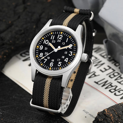 Militado ML05 Vintage Quartz Watch 38mm with VH31 Movement, Domed Sapphire Crystal, AR Coating & Luminous Dial