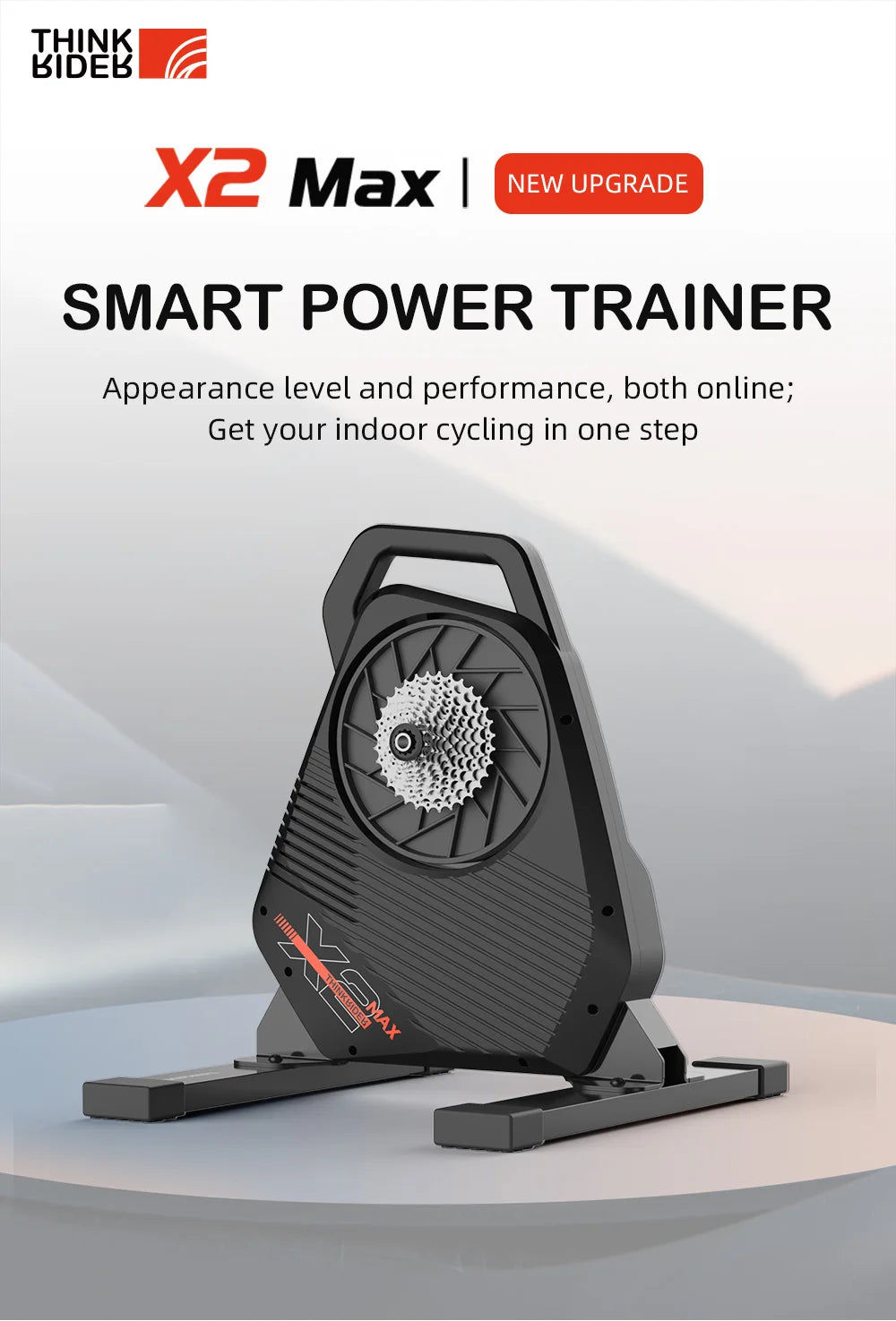 ThinkRider X2Max Smart Bike Trainer — MTB & Road Bicycle Home Trainer with Built-In Power Meter