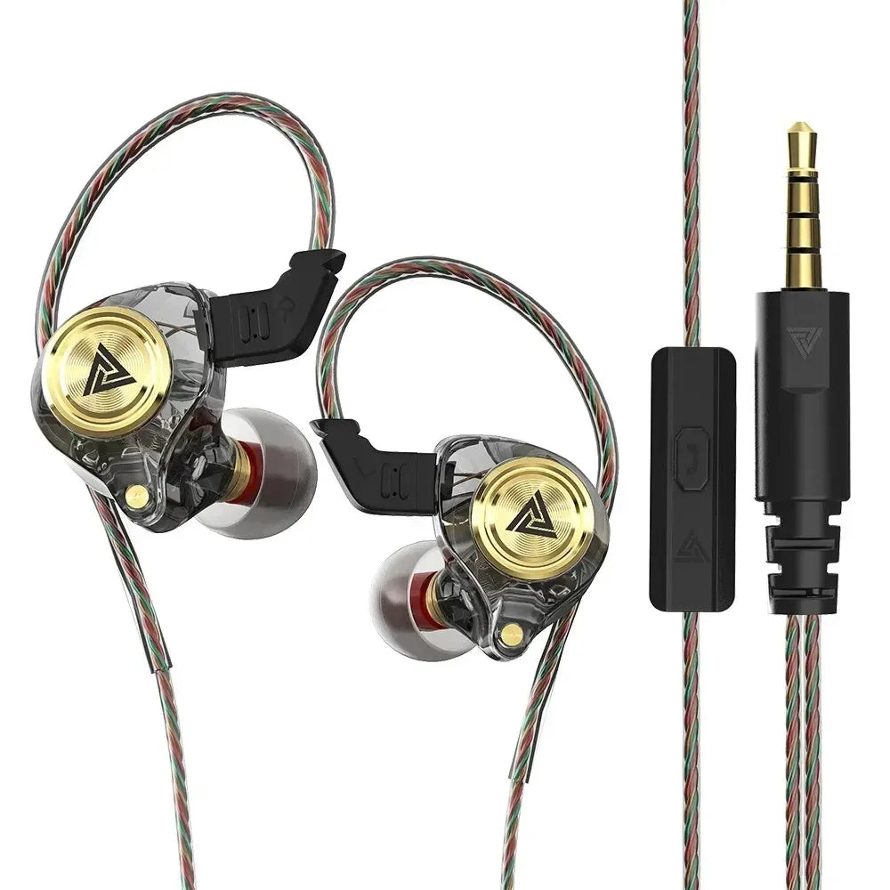 QKZ AK3 Wired Earphones - HiFi Bass Headphones with Microphone for Gaming, Sports & Music