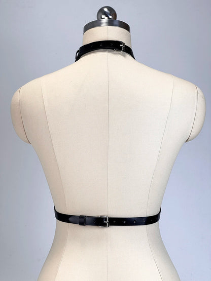 Women's Goth Punk Harness Belt - PU Leather Studded Decorative Straps