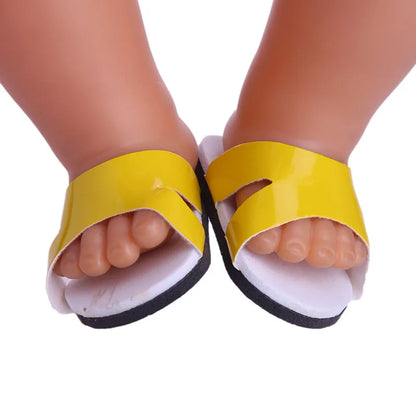 7cm Doll Sandal Shoes for 43cm Born Baby & 18-Inch American Dolls — Accessories for Doll Clothes, Girl’s Toy Gift