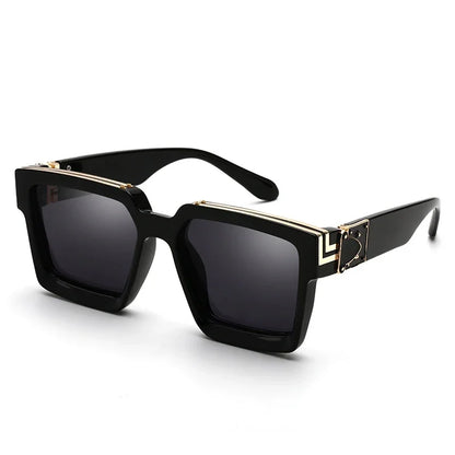 Luxury Designer Square Oversized Sunglasses — UV400 Fashion Thick Frame for Men & Women