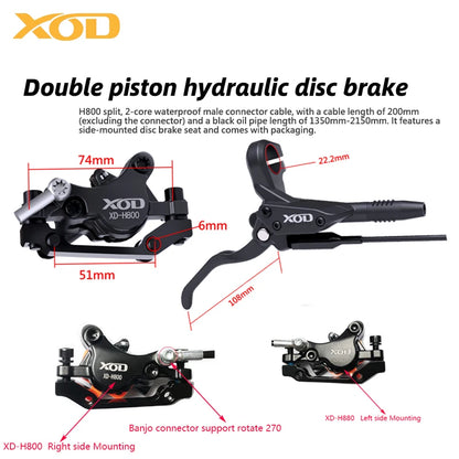 XOD H800/H880 Hydraulic Disc Brake - Hydraulic Oil Brake System for KUKIRIN G2 Master, G2 MAX and G2 Pro Electric Scooters