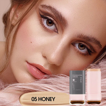 TVLV Concealing Foundation Stick — 5 Shades with Built-In Brush, Lightweight Cream Finish, Waterproof Makeup