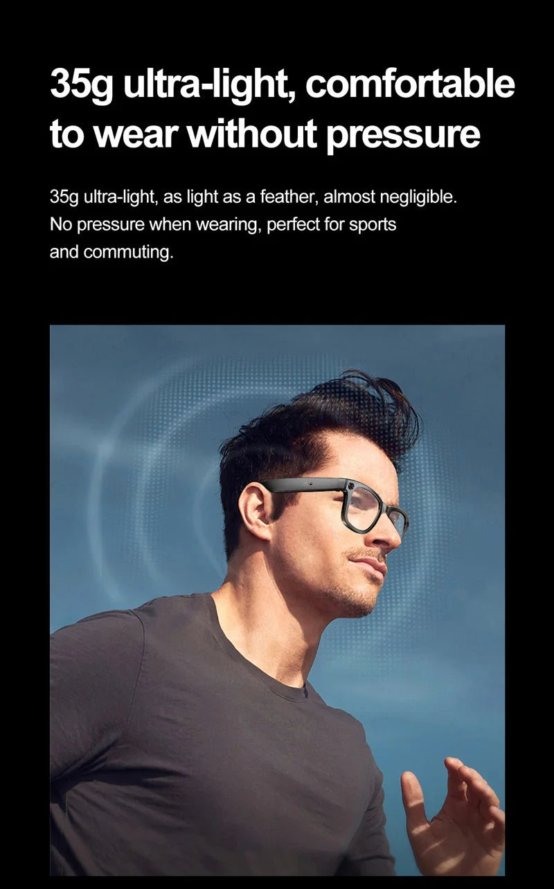 Xiaomi Smart Bluetooth Glasses — IP65 Waterproof, Video Recording, AI Photo Recognition, Translation, Call & Large Battery