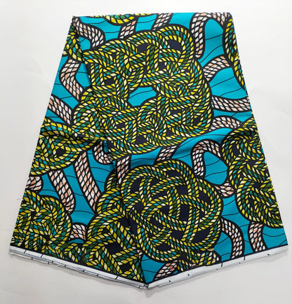 African Real Wax Print Fabric - 100% Cotton Nigerian Ankara Sewing Material for Party Dresses
