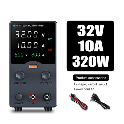 Wanptek Adjustable DC Bench Power Supply 30V 10A – Variable Lab Voltage Regulator 60V/5A & 120V/3A Precision Power Supply