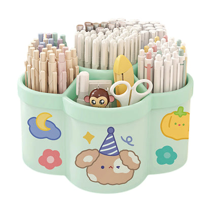 Rotating Pen Holder Desk Organizer - Large Capacity Storage Box for Pens, Cosmetic Brushes & Dorm Accessories
