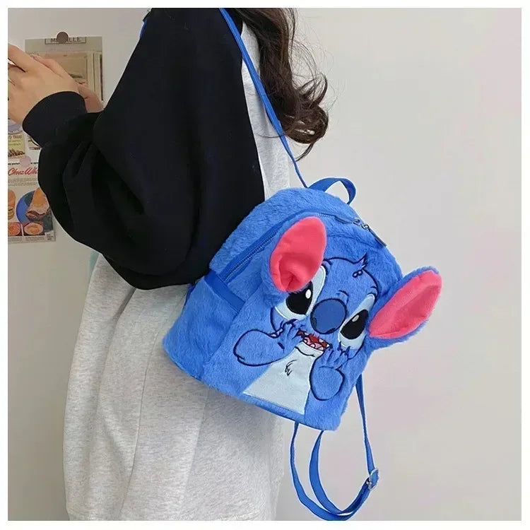 Disney Stitch Plush Backpack – Large-Capacity Cartoon School Bag for Kids & Kindergarten Gift