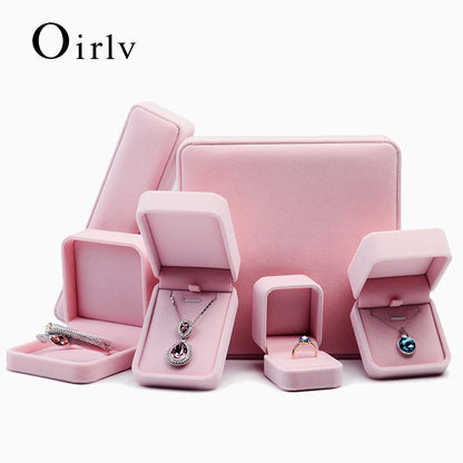 Oirlv Velvet Jewelry Box – Classic Ring, Earring & Necklace Case for Wedding Gift & Display