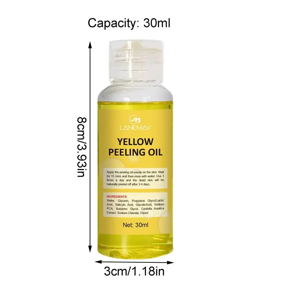 Body Care Exfoliating Yellow Peeling Oil – 100% Organic Dark Skin Whitening Serum for Dark Knuckles and Fast Bleaching
