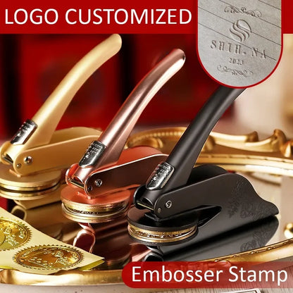 Custom Logo Embossing Stamp Machine – Personalized Emblem Seal for Wedding, Library, Book & Paper Stamps