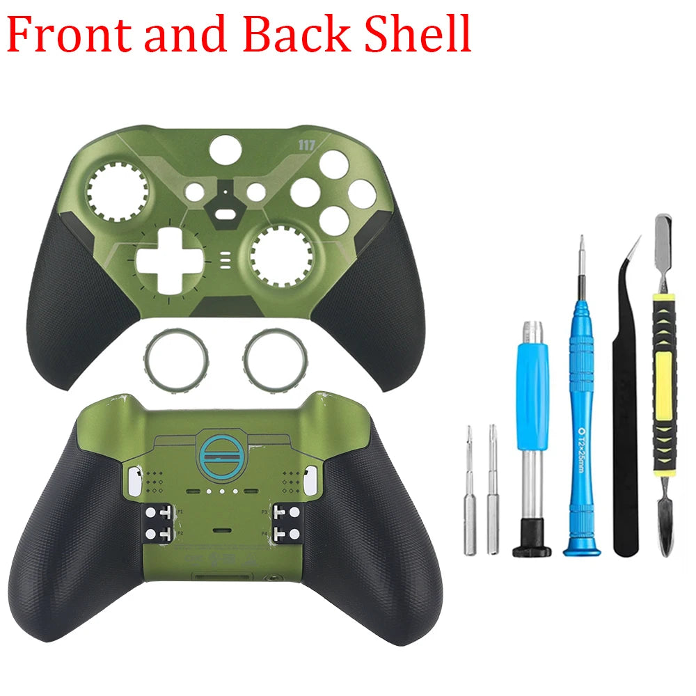 Xbox Elite Series 2 Controller Replacement Housing Shell Kit – Front & Back Case, LB/RB Buttons, Grips & Carry Bag Set