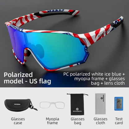 ROCKBROS Polarized Sports Sunglasses — UV400 Cycling Glasses for Outdoor Hiking, Golf & Camping