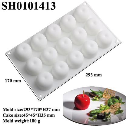 SHENHONG Silicone Fruit Mousse Cake Molds – Orange, Apple, Pear, Mango, Strawberry & Durian Dessert Decorating Tools