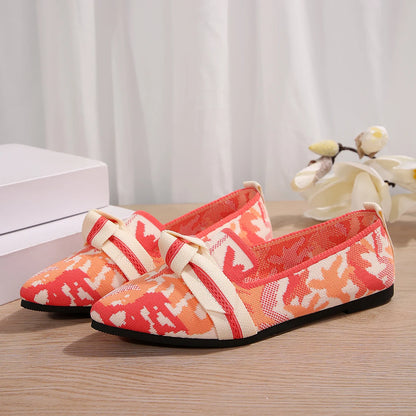 Women's Luxury Loafers Ballet Flats – Pointed Toe Slip-On Shoes with Low Heel, Barefoot Comfort & Butterfly Design