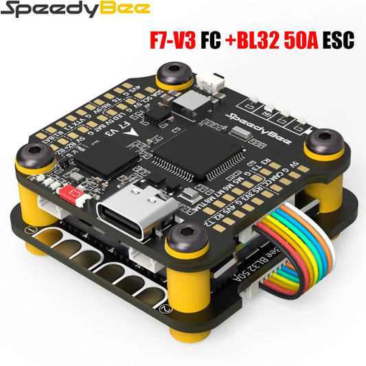 SpeedyBee F7 V3 50A Stack — F722 Flight Controller + BL32 50A 4-in-1 ESC with Blackbox for FPV Drone
