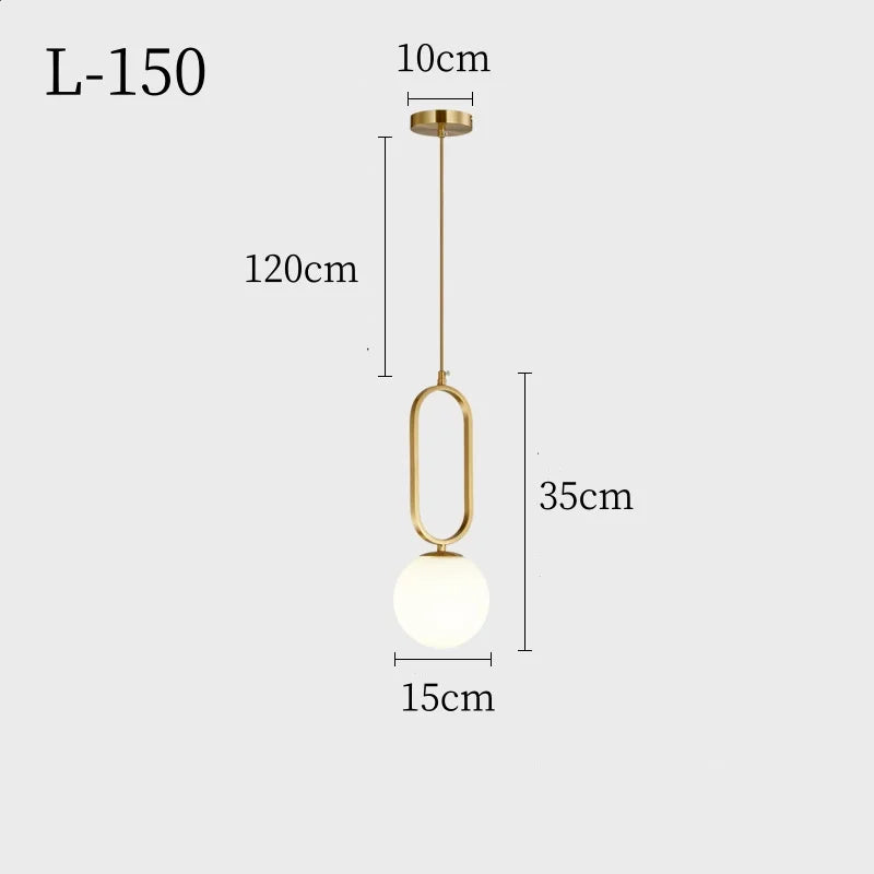 XCLuuHY Nordic Pendant Light - Modern Glass Ball Hanging Lamp for Living Room, Bedroom & Dining Room Decor
