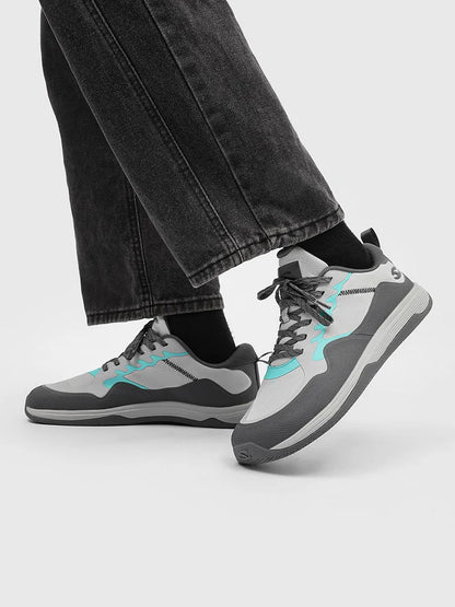 HOBIBEAR Unisex Walking Sneakers – Lace-Up Artificial Leather Hiking & Running Shoes for Men & Women