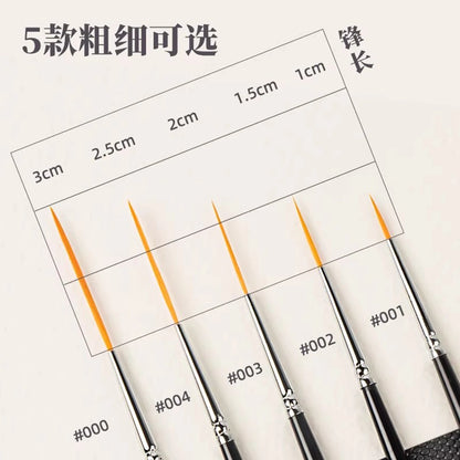 1/2/3/5PCS Rigger Artist Paint Brushes – Extra Long Fine Point Liner Brushes for Scale Models, Nail Art, Acrylic, Oil & Watercolor