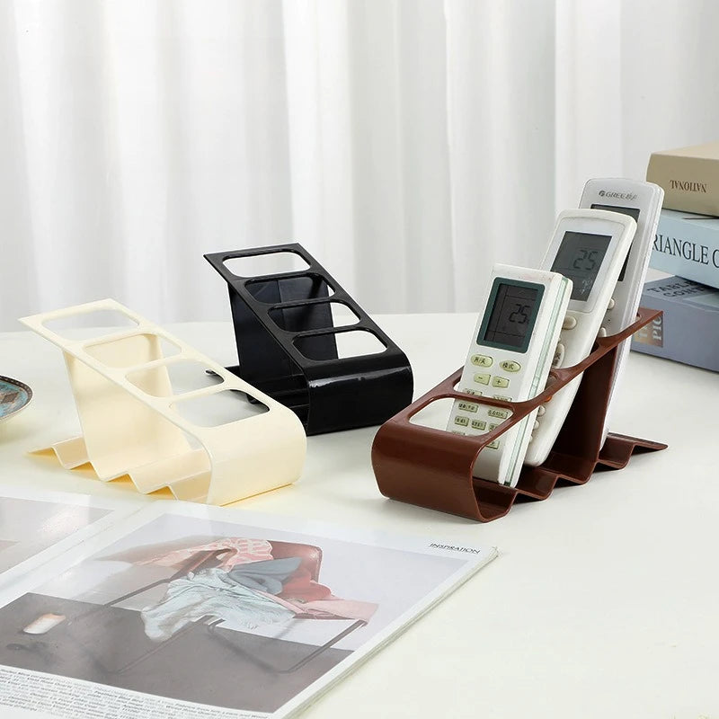 Remote Control Organizer Rack – Compact Storage with Compartments & Anti-Slip Base for TV Remotes and Mobile Devices
