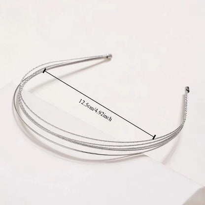 Thin Gold Multilayer Alloy Headband – Double Root Metal Hair Hoop for Women, Smooth & Stylish Hair Accessory