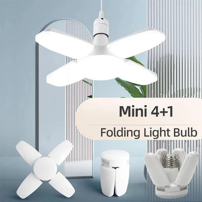 E27 Foldable LED Fan Bulb - 40 LED 110V/220V High Brightness Ceiling Light for Home Garage Warehouse